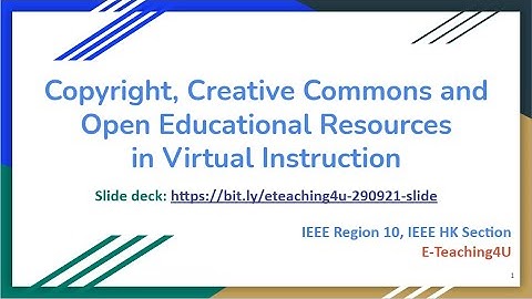 Copyright, Creative Commons and Open Educational Resources in Virtual Instruction