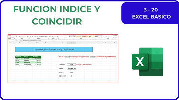 Como usar la Función Índice y Coincidir en Excel