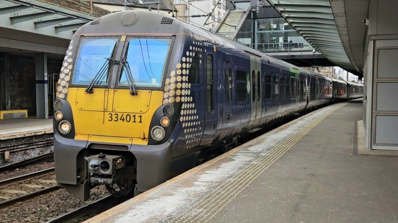 Scotrail Class 334's departing Haymarket - YouTube