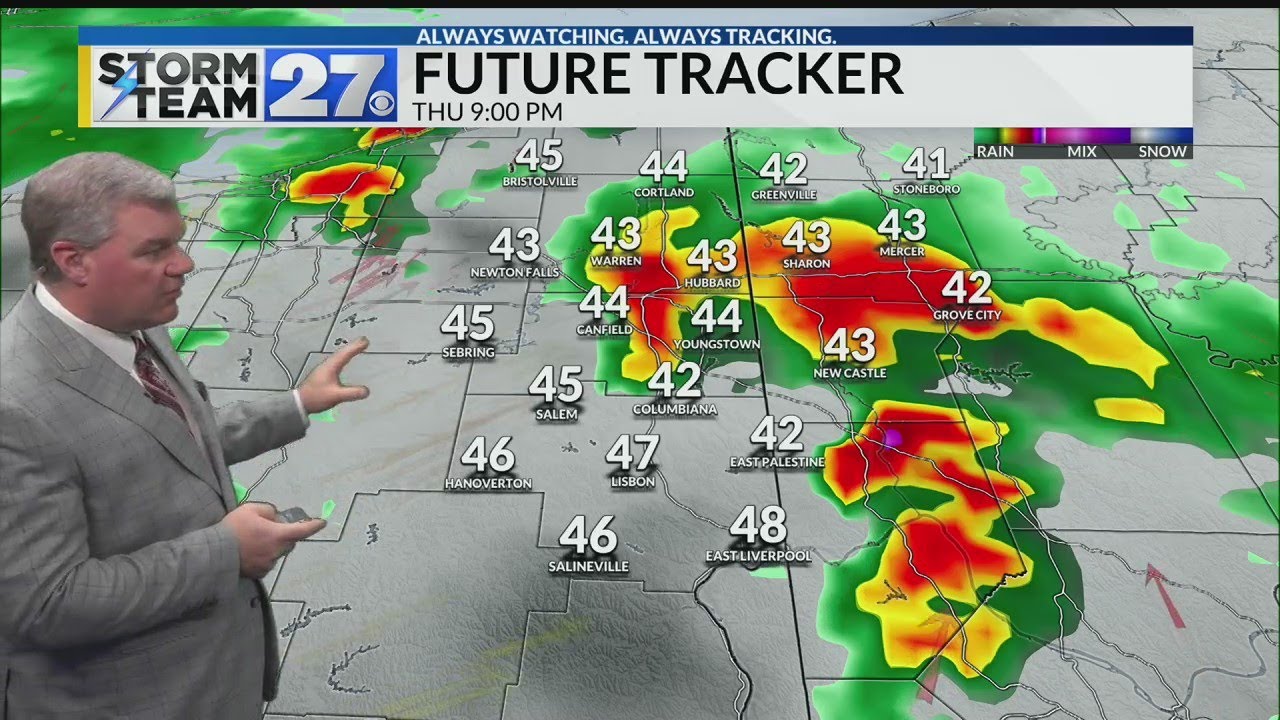 Rain moves in overnight - T-storms to snow Thursday night - YouTube