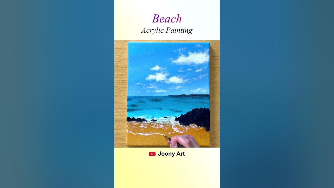 Easy Way to Paint a Beach Scene / Acrylic Painting for Beginners 