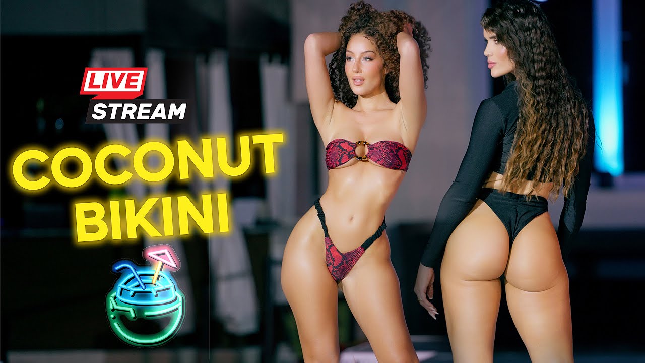 ⁣👙 Tropical Vibes Alert: Coconut Bikini Swimwear LIVE Showcase at Miami Art Basel