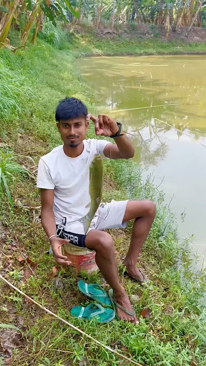 fishing hook se pakarliya machli🐟🎣(166) hook fishing video in village || hindi fishing vlog ||