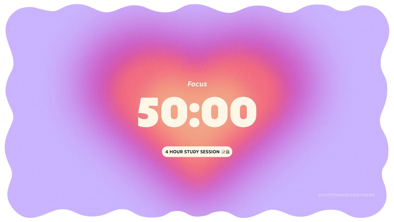 Aesthetic Focus Pomodoro Timer 4x50 📝 | 4 hour Study Session | Study Motivation | Cozy Study with me