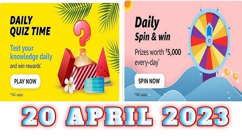 Amazon Funzone Quiz Answers Today| 20 APRIL 2023|  @dailyquiztime #amazon #amazonfunzon