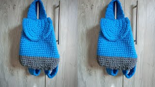 How to Crochet a Simple T-Shirt Yarn Backpack (detailed tutorial) 