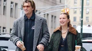 Millie Bobby Brown & Jake Bongiovi Walk Their Dog Winnie in NYC