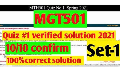 Mgt501:Quiz 1verified solution 2021 ||set-1||100%correct solution ||maths by Zahfran