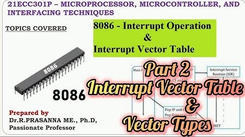 8086 Microprocessor -Interrupt Vector Table & Vector Classification -Part 2