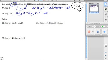 10-3:  Properties of Logarithms