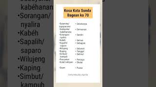 Kosa kata Sunda ka70 #trending #sunda #belajar #yt #inspirasi #sekolah #kurikulummerdeka #fyp #6k