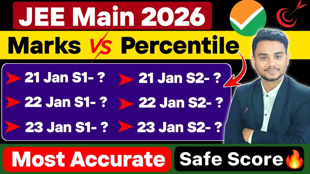 Marks Vs Percentile JEE Mains 2026 😱| JEE Main 2026 Cut off | JEE Main ...