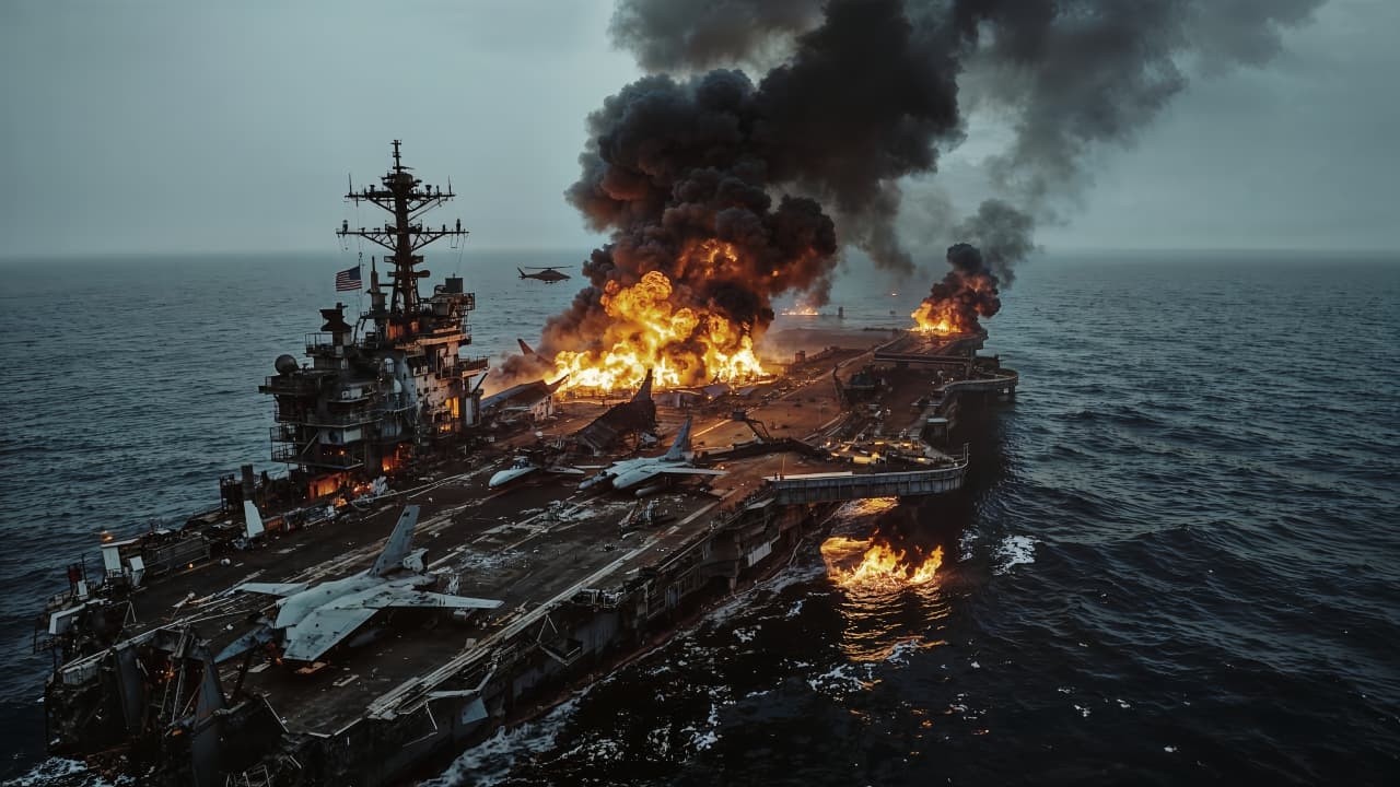 3 minutes ago,  Russian Su-57 fighter jet destroyed a US aircraft carrier carrying 300 fighter jets.