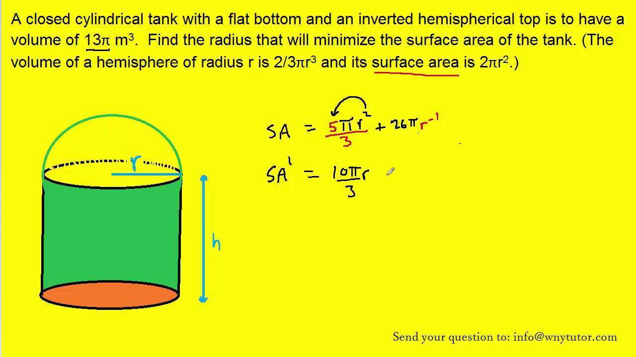 A Closed Cylindrical Tank With A Flat Bottom And An Inverted