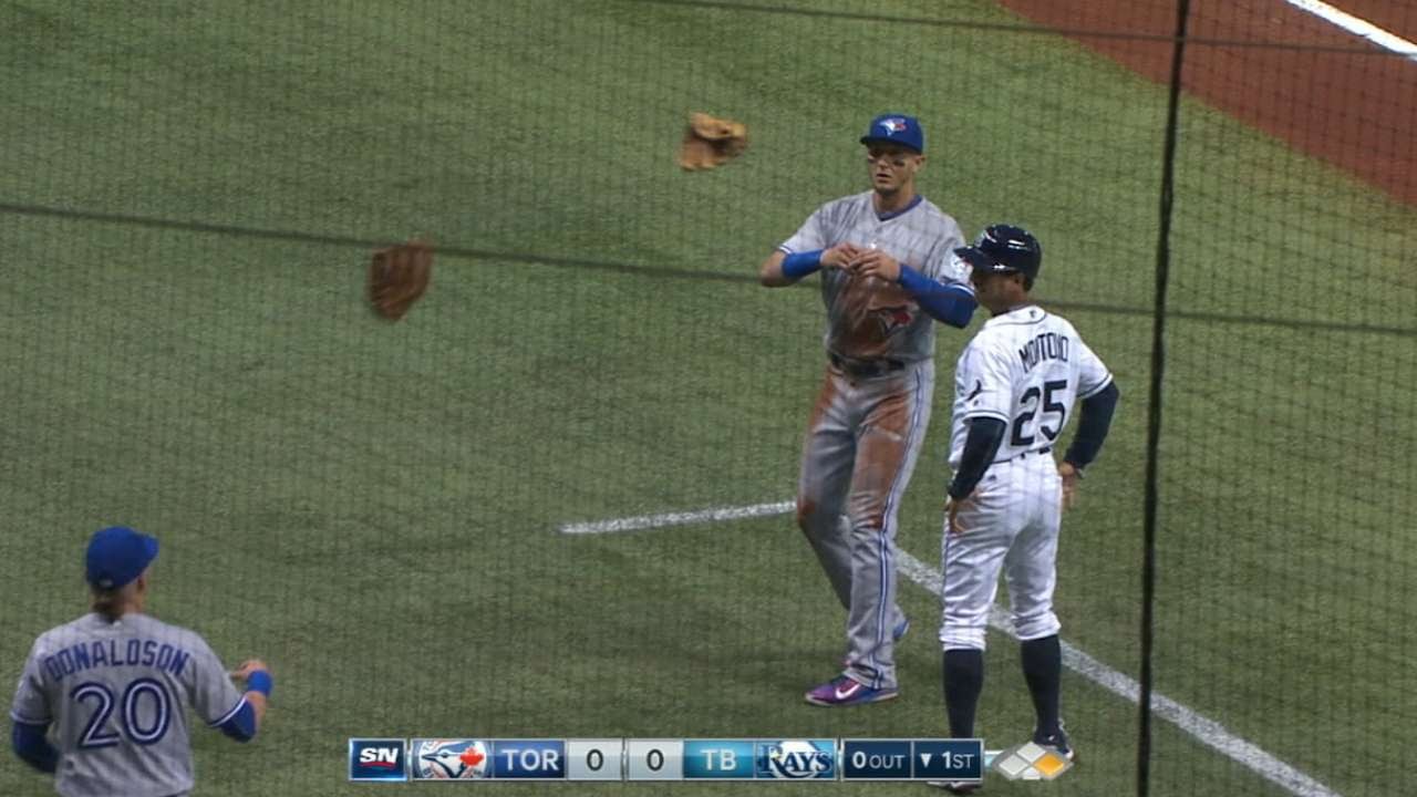 Tulo's gamer glove breaks, goes to backup 