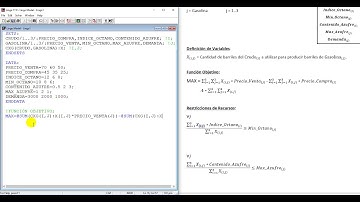 Solución en LINGO del Ejercicio 3 de Programación Lineal (Mezcla)