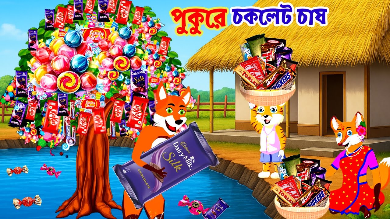 পুকুরে চকলেট চাষ | Pukure chocolate chash | Fox cartoon | Rupkothar golpo | Bangla cartoon | Cartoon