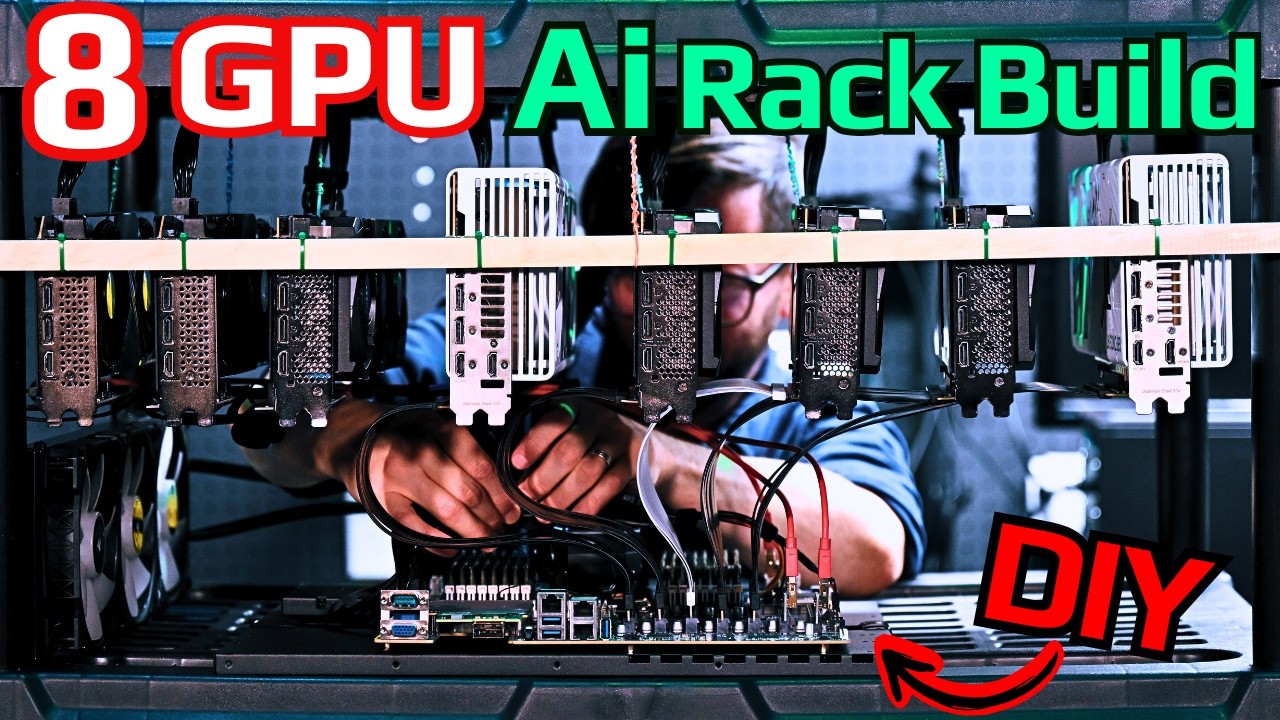 Сборка домашнего сервера с 8 видеокартами и локальным ИИ в стойке
