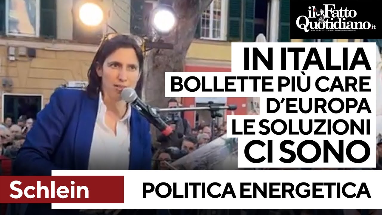 Schlein: "In Italia bollette più care d'Europa. Le soluzioni ci sono, Meloni non ha coraggio"