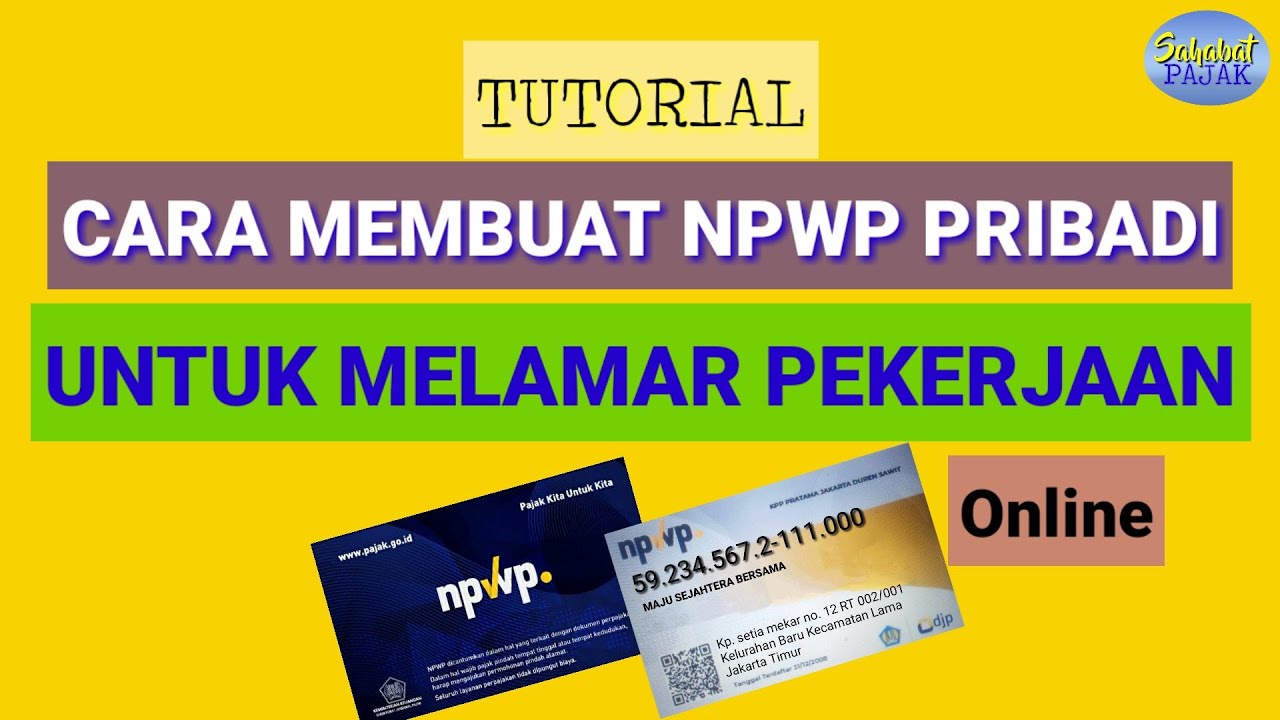 Cara Membuat NPWP untuk Melamar Kerja Secara online YouTube