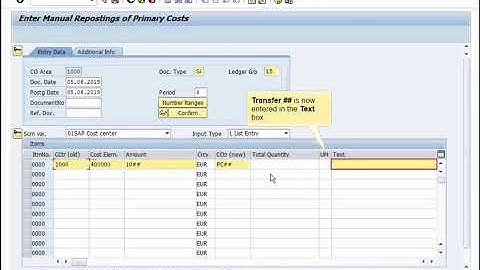 SAP S 4HANA CO Actual Postings   How to Post a CO transfer posting and view the result