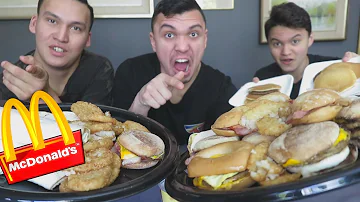 ENTIRE MCDONALDS BREAKFAST MENU IN 10 MIN CHALLENGE