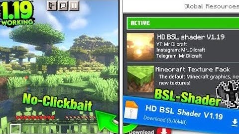 HD BSL Shader for Minecraft pe 1.19 || Shaders for Mcpe 1.19 (Render Dragon)