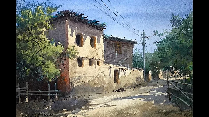 Watercolor painting tutorial - Light and Shadow in Village thumbnail