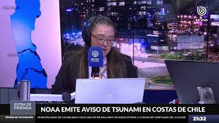 SHOA emite aviso de tsunami para costas de Chile por terremoto 8.7 en Rusia