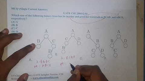 GATE CSE 2004 Q 54 || Trees ||Data Structure || GATE Insights Version: CSE
