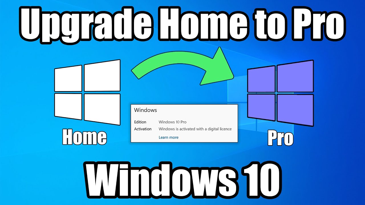 Upgrade from Windows 10 Home to Windows 10 Pro for free