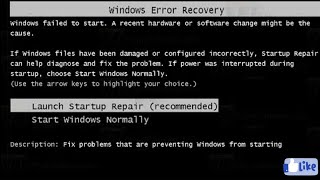 lounch startup repair windows 7 #start windows normally #blue screen starting windows