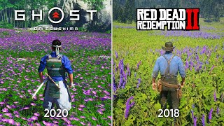 Red Dead Redemption 2 vs Ghost of Tsushima  Physics and Details Comparison