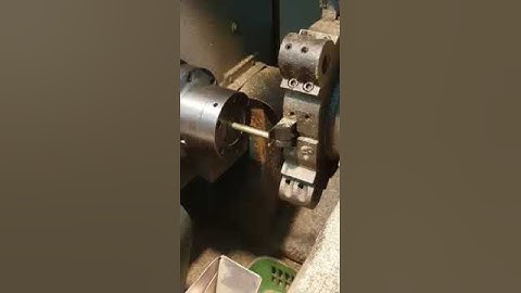 Cnc gang tool lathe working.