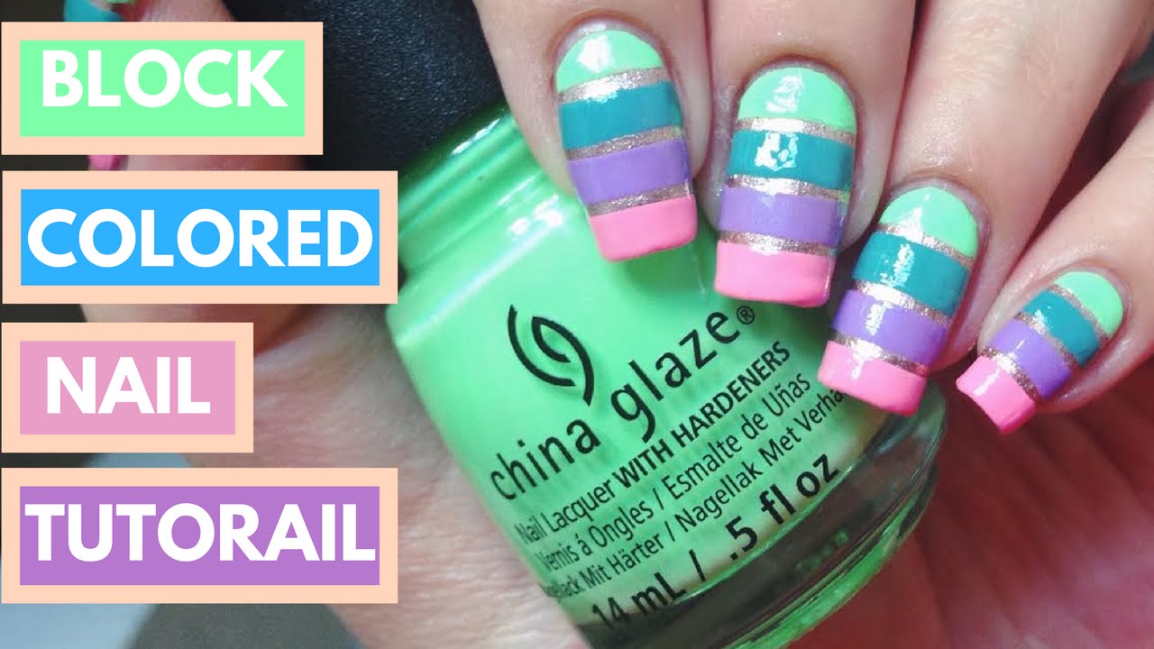 3. "Color Block Nail Tutorial with Tape" - wide 5