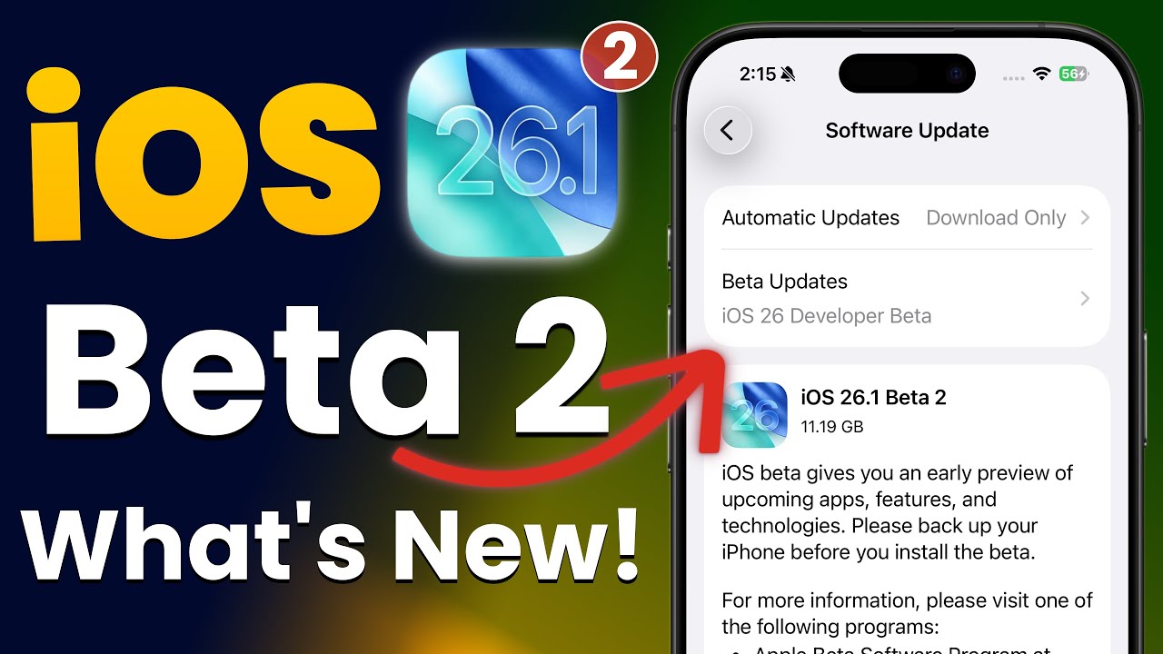 iOS 26.1 Beta 2 Released - What's New Features, Changes, and Bug Fixes ...