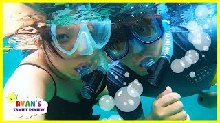 snorkeling underwater for the first time in hawaii with ryans family review