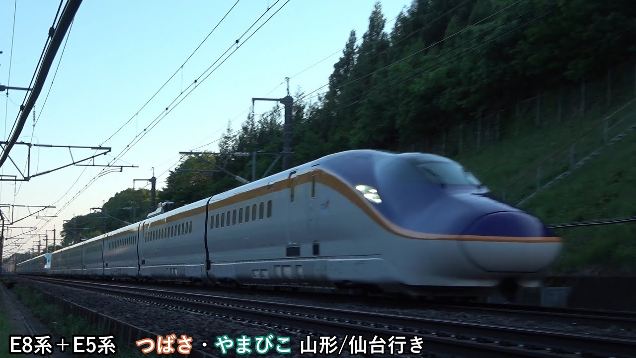 【E8系も目の前を爆走！】東北新幹線 速度付き超高速通過集