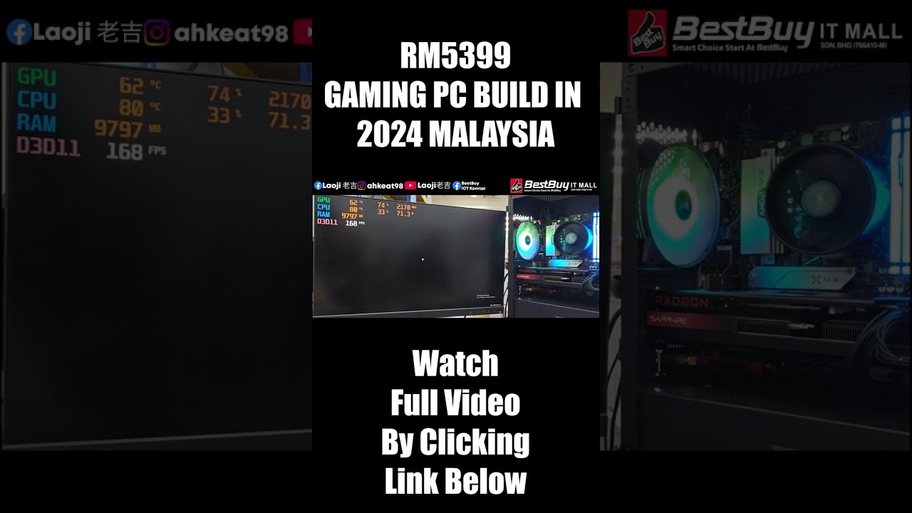 Laoji老吉 RM5399 GAMING PC BUILD IN 2024 MALAYSIA | AMD RYZEN 5 7500F , RX 7800 XT | GAME TEST PART 8