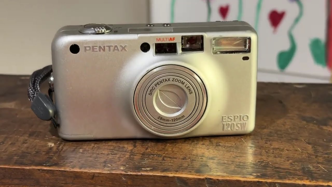 Pentax Espio 120SW Point & Shoot 35mm Film Camera Silver, Vintage