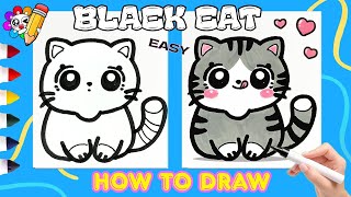 How to Draw a Cute Black Cat Very Very Easy with MICHIBI