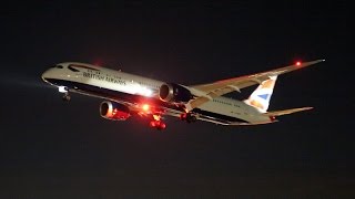 Heathrow Airport runway 27L night plane spotting
