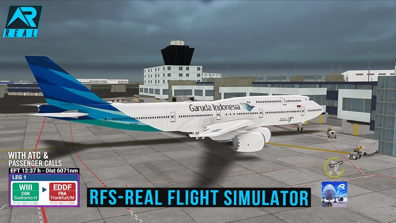 RFS - Real Flight Simulator- Jakarta  to Frankfurt ||Full Flight||B747-8||Garuda|FullHD|RealRoute