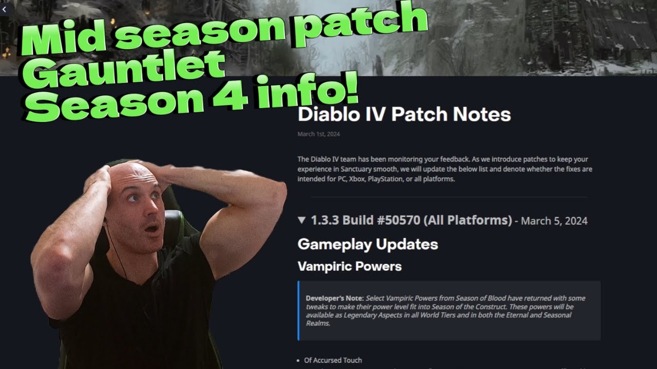 MidSeason Patch/Gauntlet/Season 4 info! Diablo 4 Season 3 YouTube