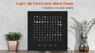 Large Light-Up Electronic Word Clock-Telling Time as Text