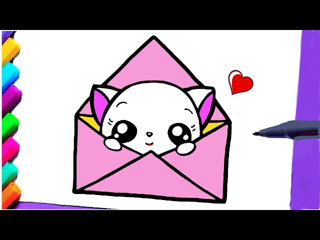 COMO DESENHAR UM GATINHO FOFO KAWAII FÁCIL 😻❤️ 