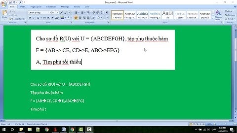 Cơ sở dữ liệu - Tìm phủ tối thiểu của tập phụ thuộc hàm