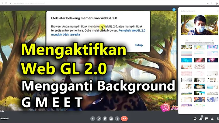 Mengaktifkan Web GL 2.0 Google Chrome untuk Background GMeet