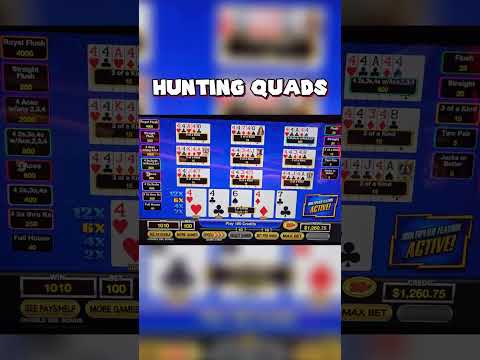 Dealt trip 4s on 10-play! How many can we turn into quads?  #casinos #videopoker