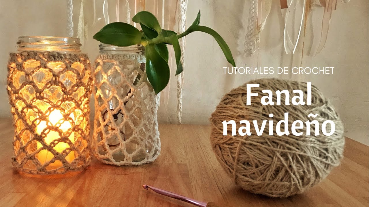 Fanal navideño tejido a crochet paso a paso | Decoración navideña a crochet